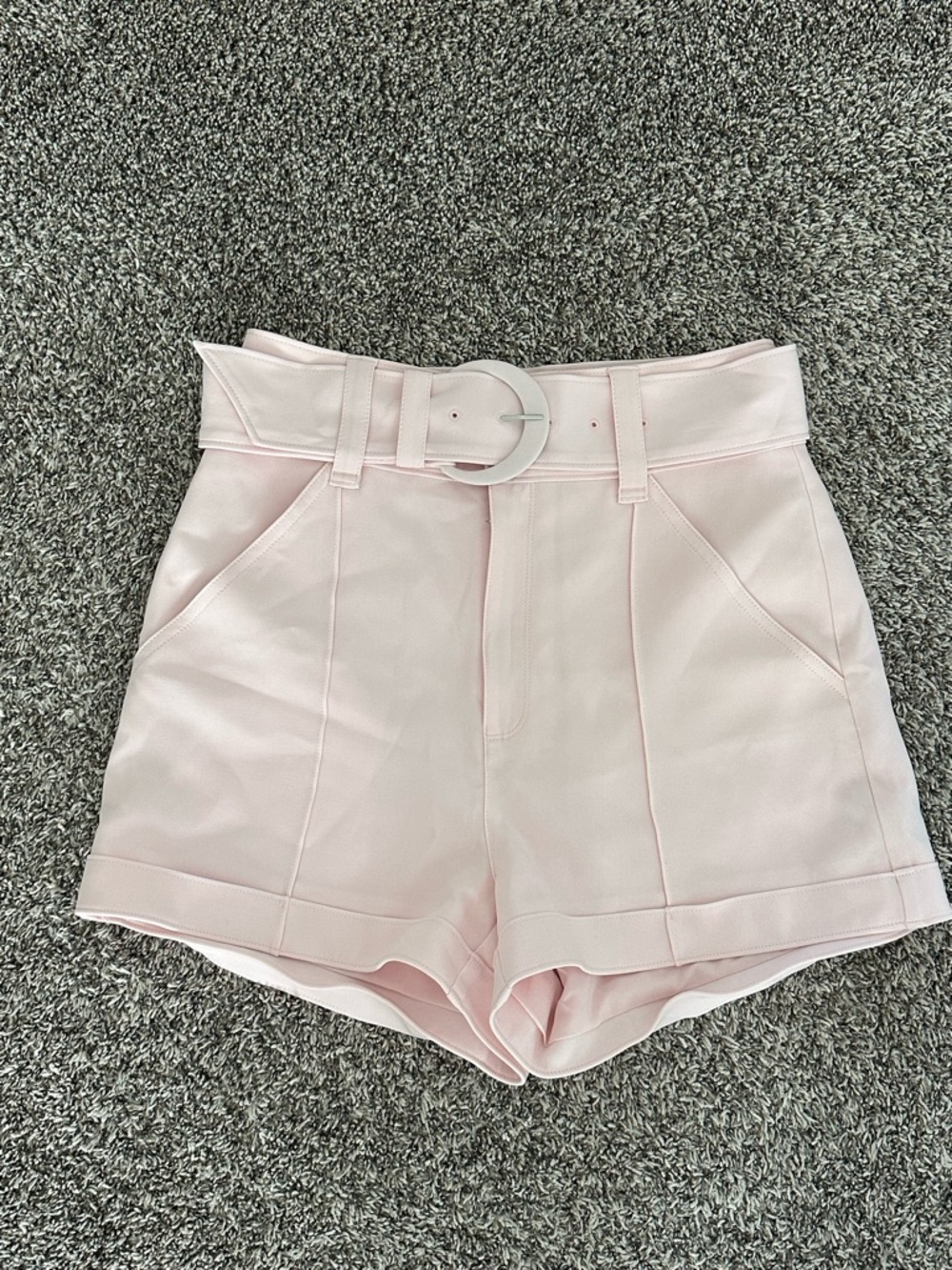 cinq a sept Soft Pink High-Rise Tailored Shorts